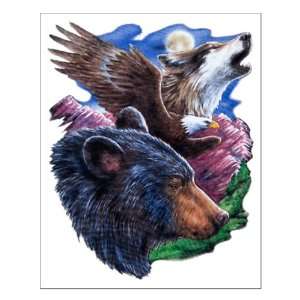  Small Poster Bear Bald Eagle and Wolf 