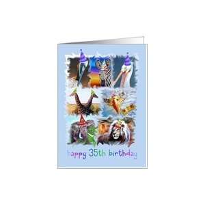  Colorful 35th Birthday Zoo Animals Card Toys & Games