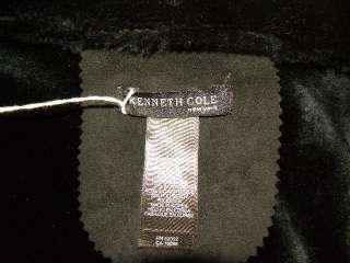 KENNETH COLE BLACK FAUX SUEDE COAT WITH TIE M NICE  