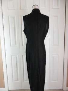   Giorgio Armani Le Collezioni Size 14 Long Black Dress Linen Sleeveless