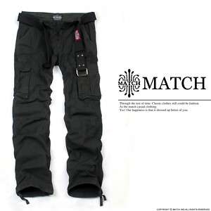 NEW MATCH Mens Cargo Pants Black Size 30 44 FREE S&H  
