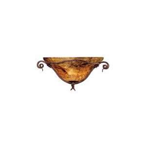   3496BA NS08 Vine 1 Light Wall Sconce in Bark with Buddha Leaf glass
