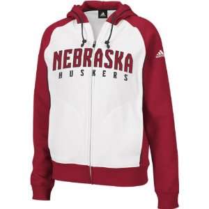 Nebraska Cornhuskers Womens adidas Full Zip Hoodie Sweatshirt  