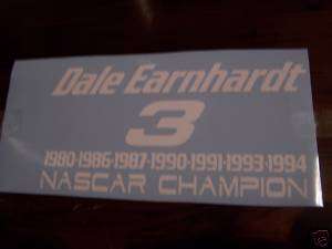 Dale Earnhardt NASCAR Champion decal, sticker,  