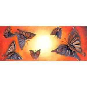  Butterflies at Sunset Metal Wall Frame