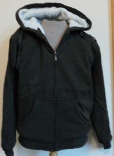 NWT MENS SHERPA LINED HOODIE FULL ZIP HEAVY WEIGHT EASY ON OFF SZ M L 