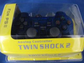 NEW PS2 PLAYSTATION 2 ANALOG BLUE GAME CONTROLLER WIRED  