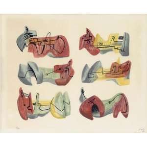   Henry Moore   24 x 20 inches   Six reclining figures 2