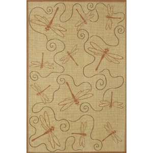 Trans Ocean   Tropez   Dragonfly Area Rug   710 Square   Red  