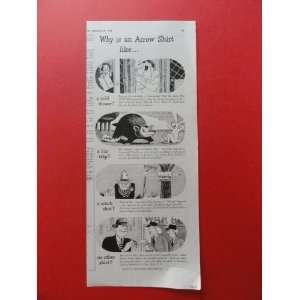 Arrow Shirt, 40s print ad (a cold shower)Orinigal Magazine Print Art.