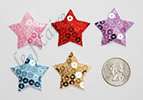 Small Padded Sequin Star Satin Appliques Sew On 90 Mix  