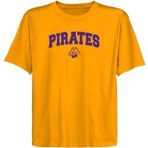 East Carolina Pirates T Shirts  East Carolina Pirates Youth Gold Logo 