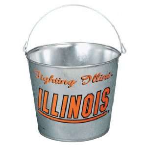 Illinois Fighting Illini Bucket 5 Quart Galvanized Pail  