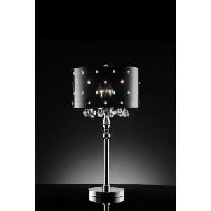  31 H Crystal Star with Black Acrylic Shade Table Lamp 