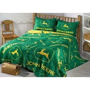  John Deere® Logos Bed Blanket