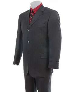 Zanetti Mens Charcoal Three button Suit  