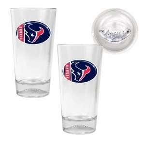 Houston Texans 2pc Pint Ale Glass Set with Football Bottom  