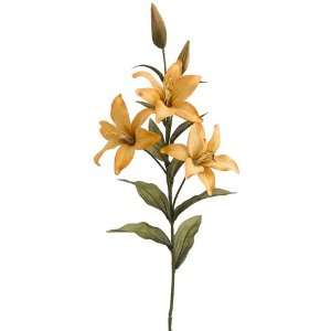  Faux 36 Lily Spray w/3 Flw. & 2 Buds Mustard (Pack of 12 