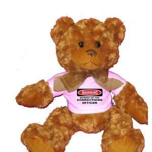 WARNING BEWARE OF THE CORRECTIONS OFFICER Plush Teddy Bear 