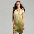 Kenneth Cole Womens Lime Palm Print Dress Was $104.99 