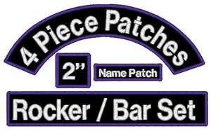   Embroidered Patch Set   Rocker Bar Name Square  Motorcycle 12  
