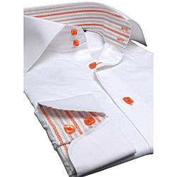 Brio Uomo by Domani Mens White/ Orange Dress Shirt  