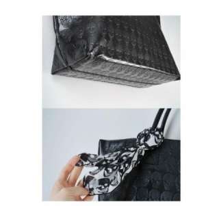 New Exclusive Fashion Black Skull Scarf Large Handbag Shoulder Bag 
