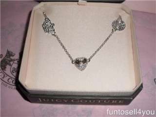 Juicy Couture Silver Pave Icons by the Yard Necklace NWT  