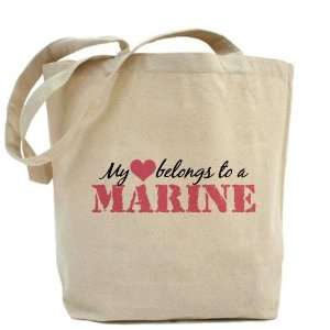  My Heart Belongs To a Marine Military Tote Bag by 