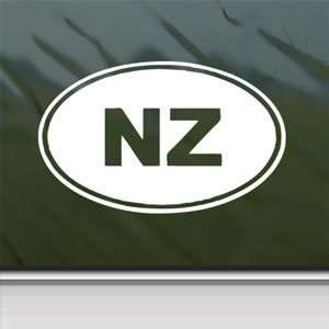  NEW ZEALAND NZ Country Code Euro Ovel White Sticker White 