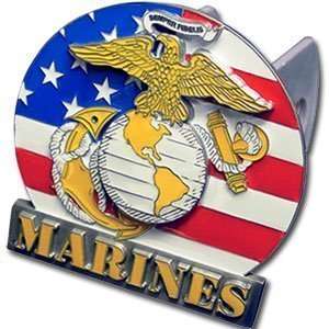 Marines 3 D Logo Trailer Hitch Cover   NCAA College Athletics Fan Shop 