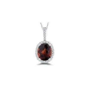  0.26 Cts Diamond & 5.75 Cts Garnet Pendant in Platinum 