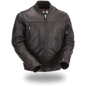  First Manufacturing Mens Updated Scooter Jacket (Black 