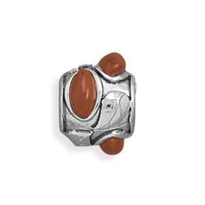   Silver Oxidized Bead with Red Jasper West Coast Jewelry Jewelry