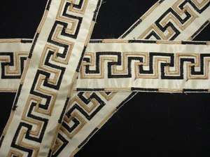wd Roman Black & Gold Scroll Satin Fabric Trim 5YARDS  