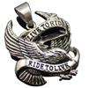   Biker Eagle Hawk LIVE TO RIDE Stainless Steel Pendant + Chain ZK01