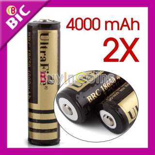 PCS UltraFire 18650 3.7V Rechargeable Battery 4000mAh  