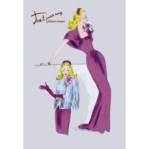 Evening Gown with Fur Cape   Paper Poster (18.75 x 28.5)  