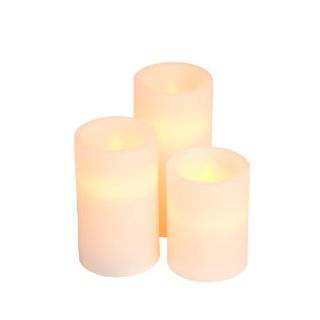  Flameless Scented Real Wax Candles with Timer, 3 Pack 
