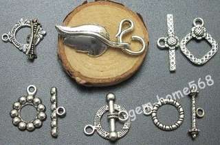 42 Mixed Assorted Tibetan Silver Toggle Clasps C030  