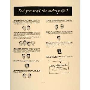   Ad Young & Rubicam Agency Advertising Radio Polls   Original Print Ad