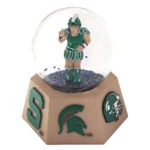 Michigan State Spartans Mascot Musical Water Globe with Hexagonal Base 