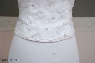 Ilissa White Mesh over Satin Halter Wedding Dress 10 NWOT  
