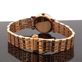 NEW Burberry Check Rose Gold Plated Bracelet Watch BU1865 MSRP $495 