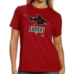  Champion Jacksonville Sharks Ladies Red Mascot T shirt 