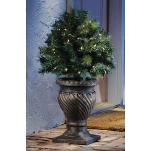  28 Lighted Topiary Ball Tree Stake   Holiday Entryway By 