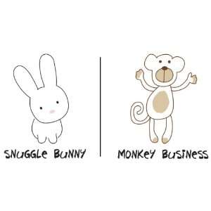   Iron Ons Snuggle Bunny And Monkey Business Arts, Crafts & Sewing