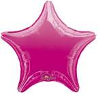 FUCHSIA Pink STAR (1) 19 METALLIC Shiny MYLAR Balloon  