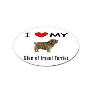  I Love My Glen of Imaal Terrier Oval Sticker Everything 