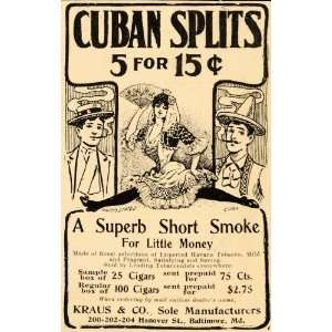  1903 Vintage Ad Cigar Cuban Splits Spanish Dancer Havana 